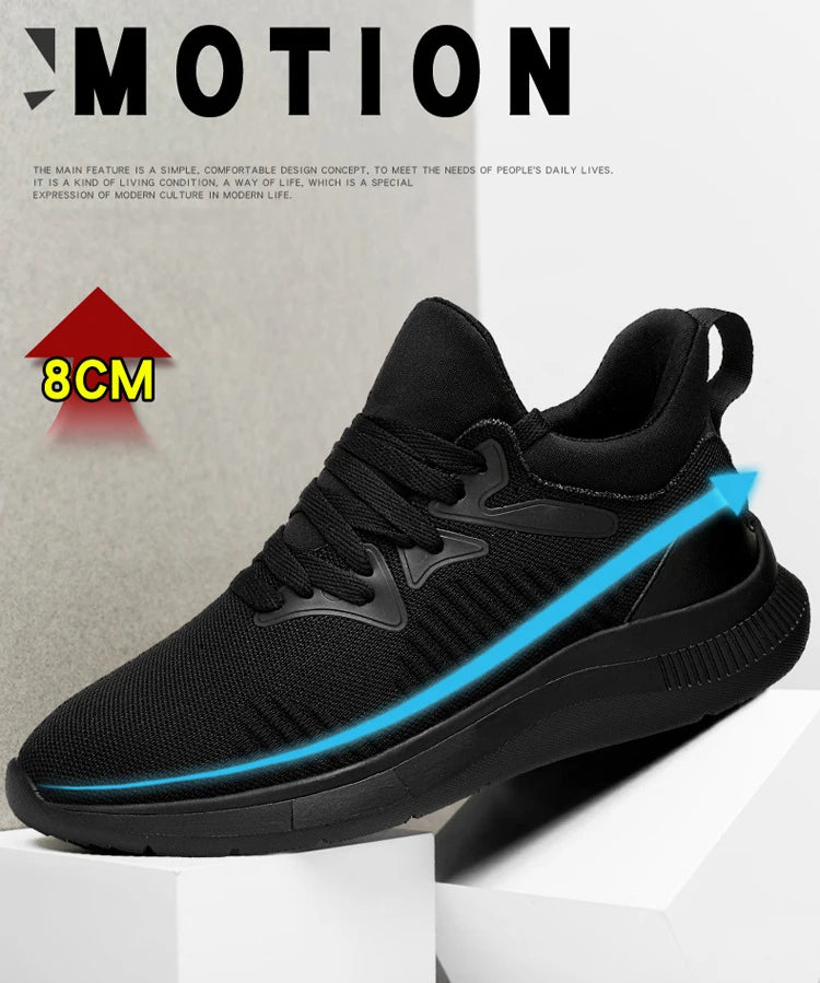 New Men Sneakers Elevator Shoes Height Increase Shoes for Men Mesh Breathable Height Increasing Shoes Man Increase Shoes 6-10CM
