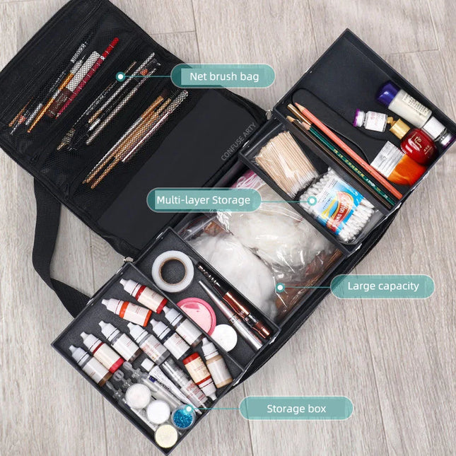 BeautyPro™ Mehrschichtige Make-up-Tasche mit großem Fassungsvermögen