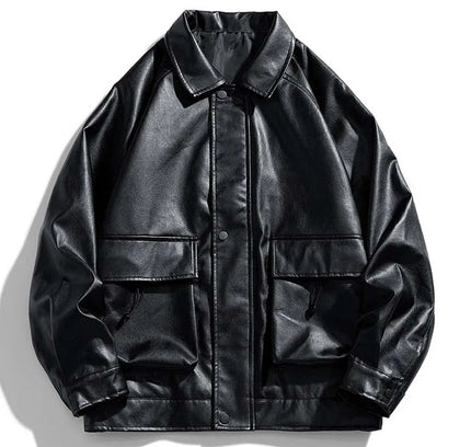 StrideFlex™️ Zipper Locomotive Leather Jacket