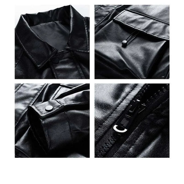 StrideFlex™️ Zipper Locomotive Leather Jacket