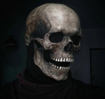 Creepy Latex Skull Mask with Movable Jaw