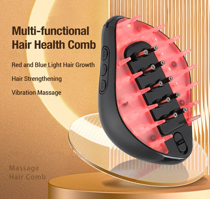 Rot und Blau Licht Haar Wachstum Kamm Multi-funktionale Haar Gesundheit Kamm Kopfhaut Applikator Essenz Importeur Vibration Massage Haar