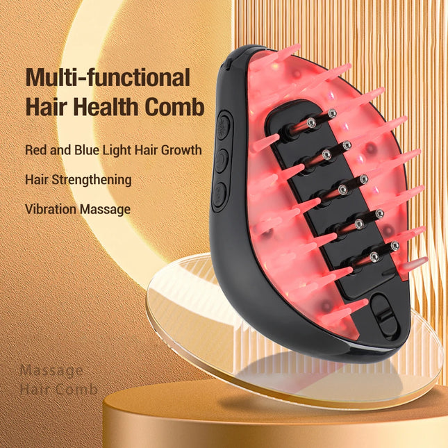 Rot und Blau Licht Haar Wachstum Kamm Multi-funktionale Haar Gesundheit Kamm Kopfhaut Applikator Essenz Importeur Vibration Massage Haar