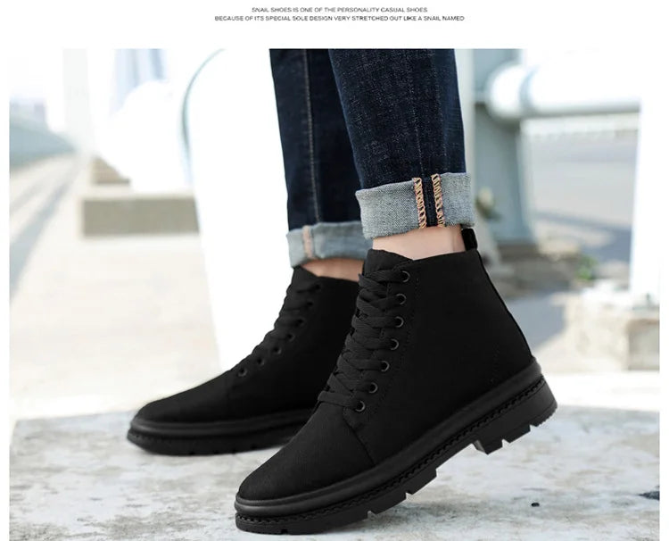 Men Boots Elevator Shoes Hidden Heels Canvas Heightening Shoes For Man Hidden Heels Increase Insole 10CM 8CM Sports Height Shoes
