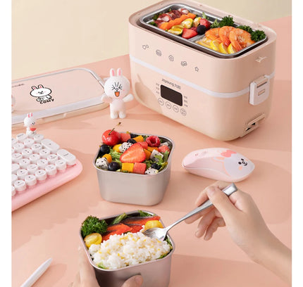 2024 New Electric Lunch Box insulation  in heating steaming cooking portable dry burning proof FH550  Brown