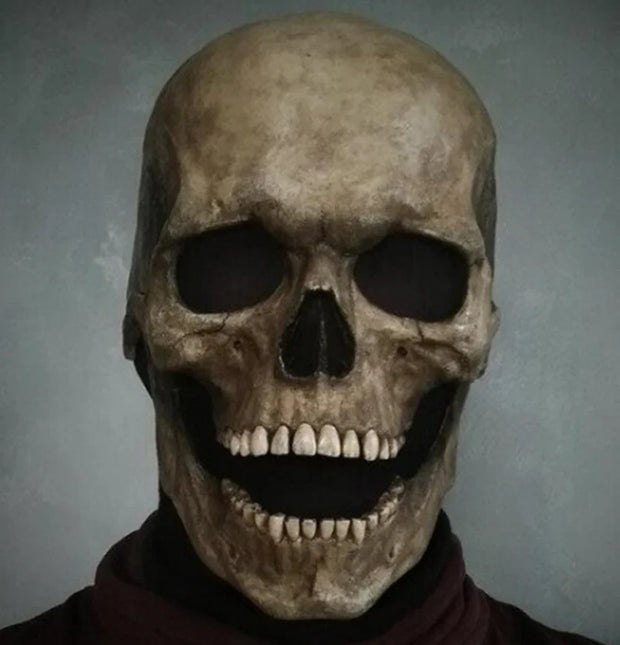 Creepy Latex Skull Mask with Movable Jaw