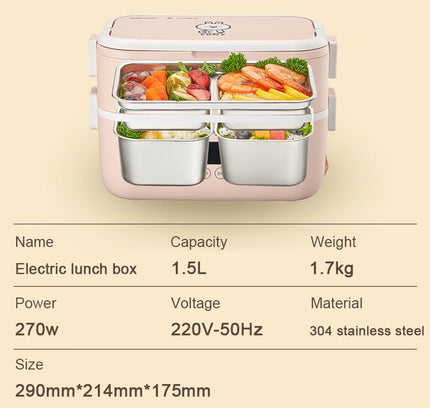 2024 New Electric Lunch Box insulation  in heating steaming cooking portable dry burning proof FH550  Brown