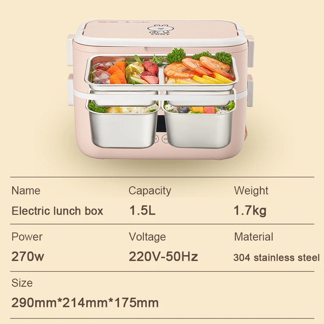 2024 New Electric Lunch Box insulation  in heating steaming cooking portable dry burning proof FH550  Brown