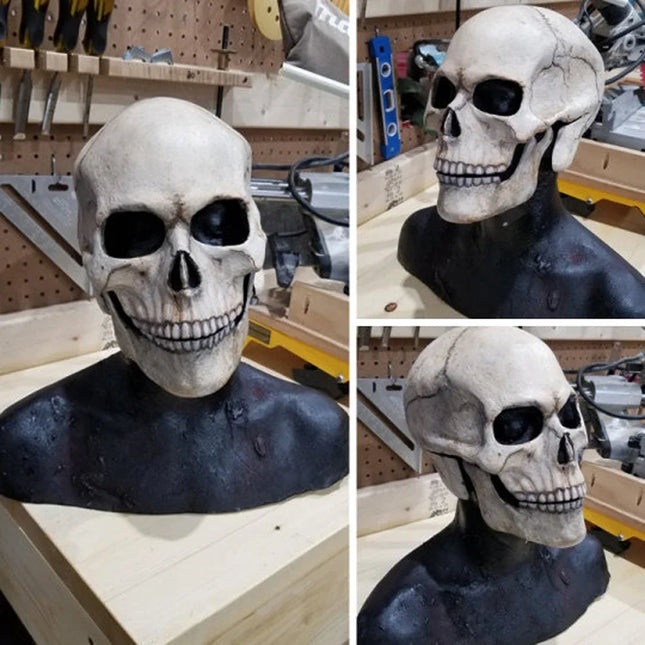 Creepy Latex Skull Mask with Movable Jaw