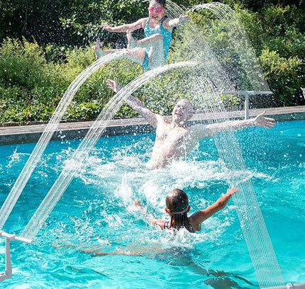 Kreativer Pool-Brunnen-Sprüher, Doppelspray, Wasserbrunnen, verstellbarer Wasserfall, Pool-Sprinkler, lustiges Schwimmbad-Zubehör