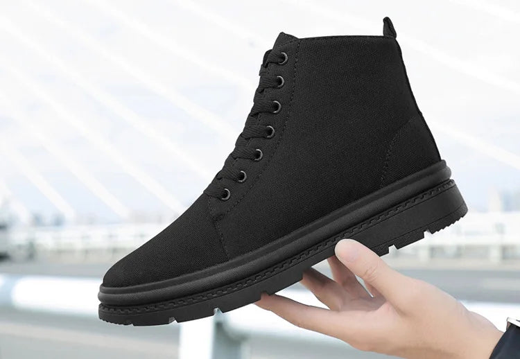 Men Boots Elevator Shoes Hidden Heels Canvas Heightening Shoes For Man Hidden Heels Increase Insole 10CM 8CM Sports Height Shoes