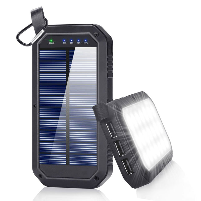 Kabellose Solar-Powerbank mit Licht 