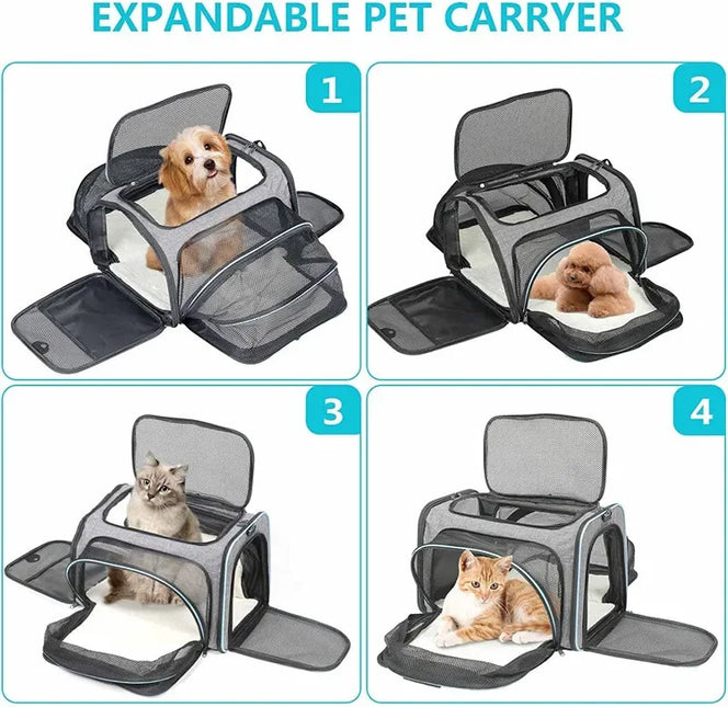 PawsPort™ Erweiterbare, weiche Transportbox für Haustiere 